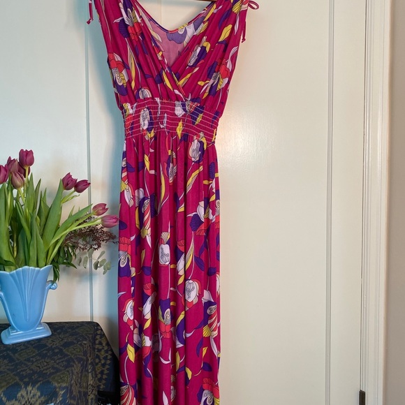 Maxi Disco Flowers Dress XL - XXL VTG 90’s do 70’s - Picture 6 of 6